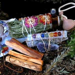 Box Set! Colorful Chakra Healing Set with Gemstones & Sage